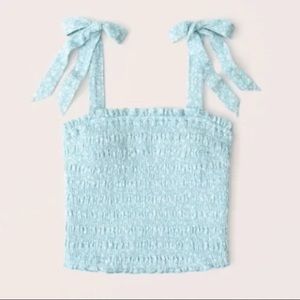 Abercrombie & Fitch Tie-Strap Smocked Cami Top